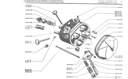 CYLINDER HEADS-VALVES-ROCKERS - CYLINDER HEAD COVERS, page 95 — 486 Parts Catalogue — Ami 6