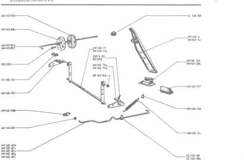 ACCELERATOR CONTROL (D & D), page 108 — 486 Parts Catalogue — Ami 6