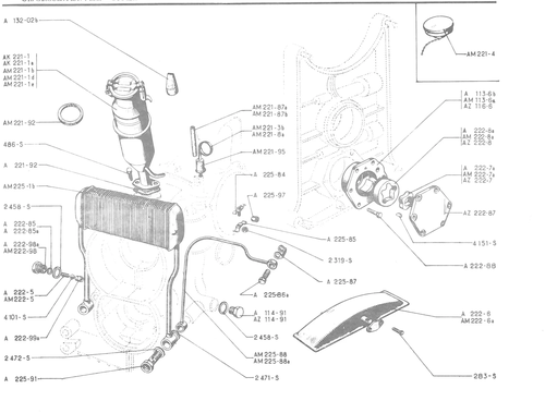 OIL CIRCULATION PUMP - COOLER, page 122 — 486 Parts Catalogue — Ami 6