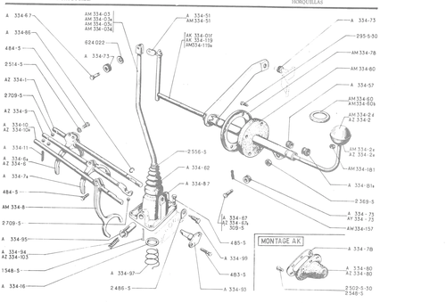 GEARBOX - CONTROL FORKS, page 158 — 486 Parts Catalogue — Ami 6