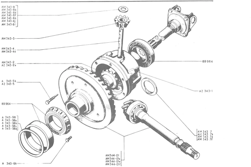 DIFFERENTIAL DIFFERENTIAL, page 166 — 486 Parts Catalogue — Ami 6