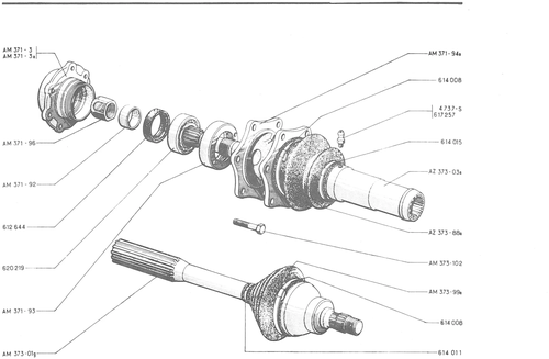 DRIVESHAFTS (BALL TYPE JOINTS), page 176 — 486 Parts Catalogue — Ami 6
