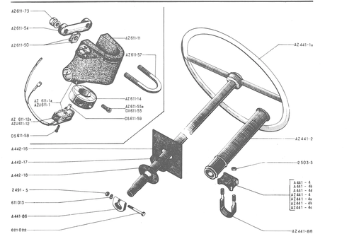 STEERING - WHEEL, page 208 — 486 Parts Catalogue — Ami 6