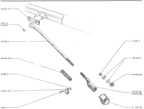 STEERING RODS, page 216 — 486 Parts Catalogue — Ami 6