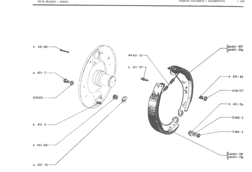 REAR BRAKES - SHOES, page 225 — 486 Parts Catalogue — Ami 6