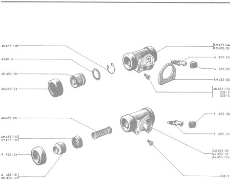 WHEEL CYLINDERS "LOCKHEED", page 233 — 486 Parts Catalogue — Ami 6