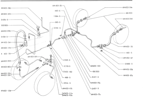 BRAKE PIPING, page 253 — 486 Parts Catalogue — Ami 6