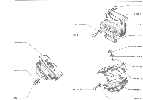ENGINE AND GEAR BOX SUSPENSION, page 271 — 486 Parts Catalogue — Ami 6