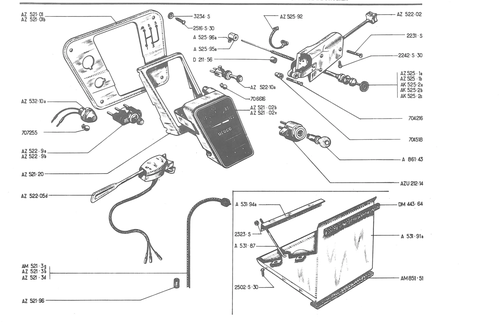 INSTRUMENT PANEL VOLTS - BATTERY BRACKET SOPORT!, page 331 — 486 Parts Catalogue — Ami 6