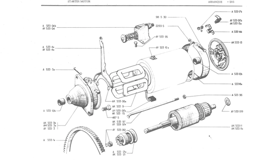 STARTER MOTOR, page 366 — 486 Parts Catalogue — Ami 6