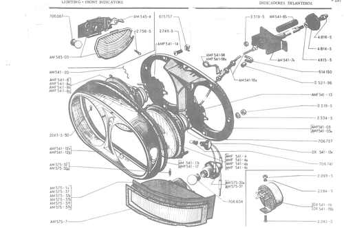 LIGHTING - FRONT INDICATORS, page 378 — 486 Parts Catalogue — Ami 6