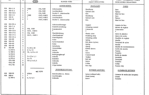 BLINKER VORN FRO}, page 380 — 486 Parts Catalogue — Ami 6