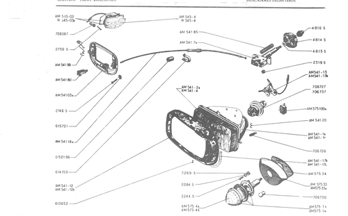 LIGHTING - FRONT INDICATORS :, page 382 — 486 Parts Catalogue — Ami 6