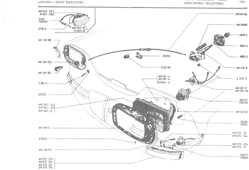 LIGHTING - FRONT INDICATORS, page 386 — 486 Parts Catalogue — Ami 6
