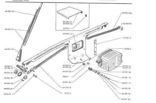 WINDSCREEN WIPER, page 414 — 486 Parts Catalogue — Ami 6
