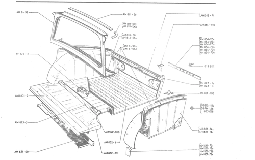 REAR ELEMENTS, page 459 — 486 Parts Catalogue — Ami 6