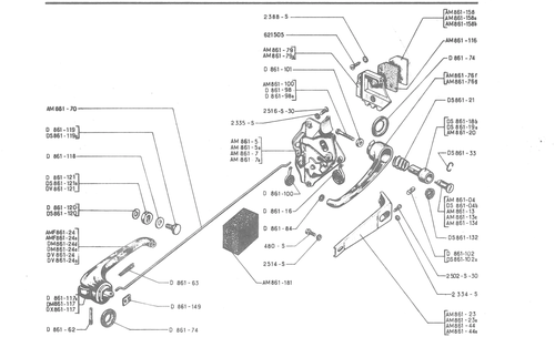 LOCKS - HANDLES, page 497 — 486 Parts Catalogue — Ami 6