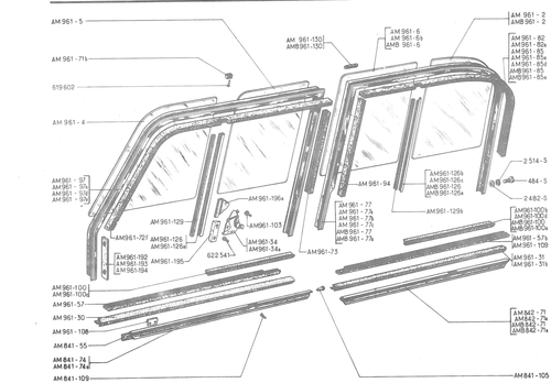 GLASSES - FRAMES, page 505 — 486 Parts Catalogue — Ami 6