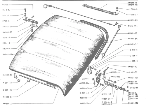 BOOT DOOR, page 517 — 486 Parts Catalogue — Ami 6