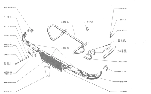 FRONT BUMPERS, page 541 — 486 Parts Catalogue — Ami 6