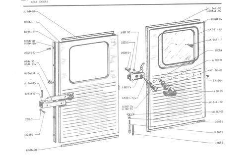 REAR DOORS, page 641 — 486 Parts Catalogue — Ami 6