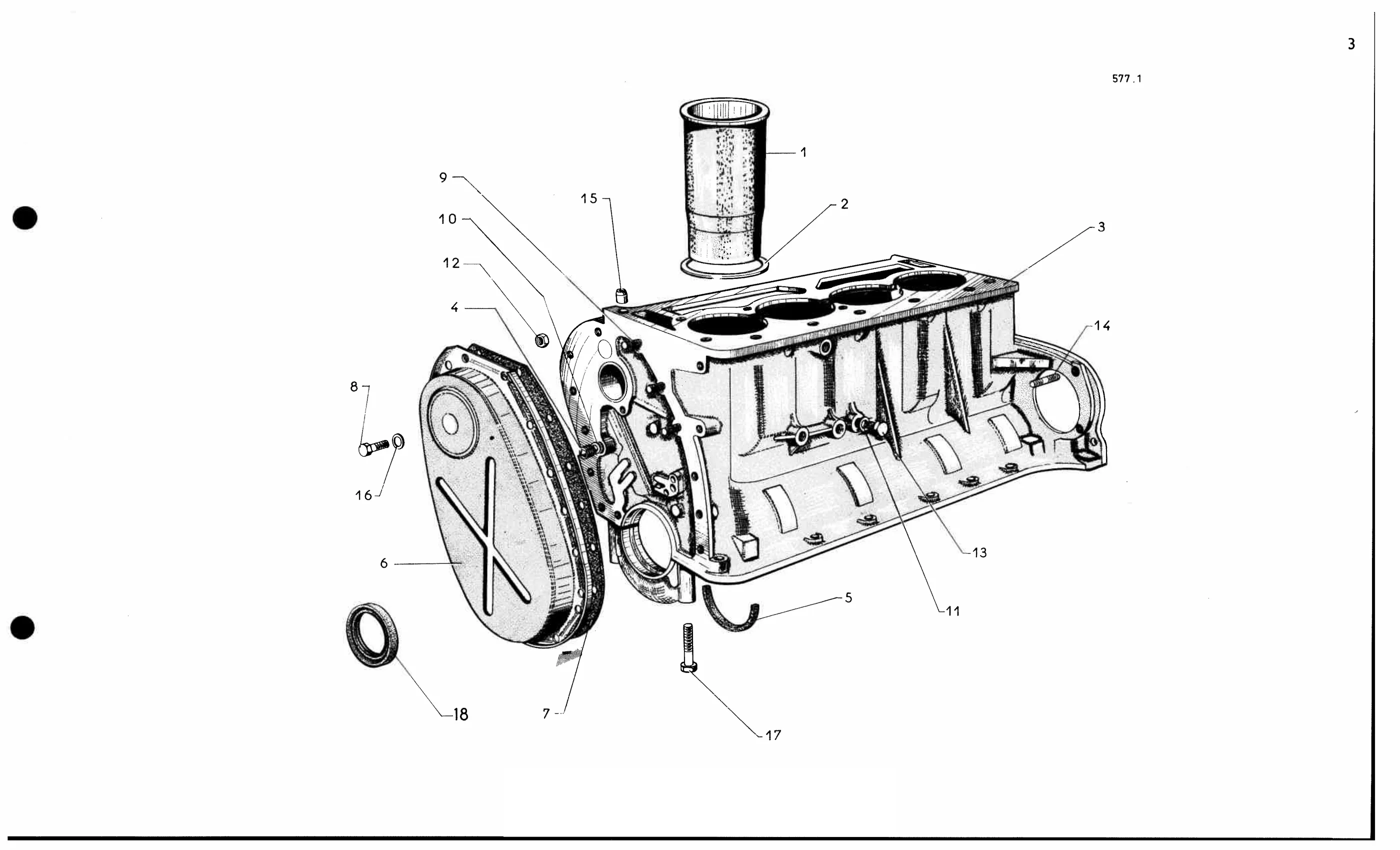 Cylinder block - timing end, page 60 of 688 — 577 Parts Catalogue — Volume I