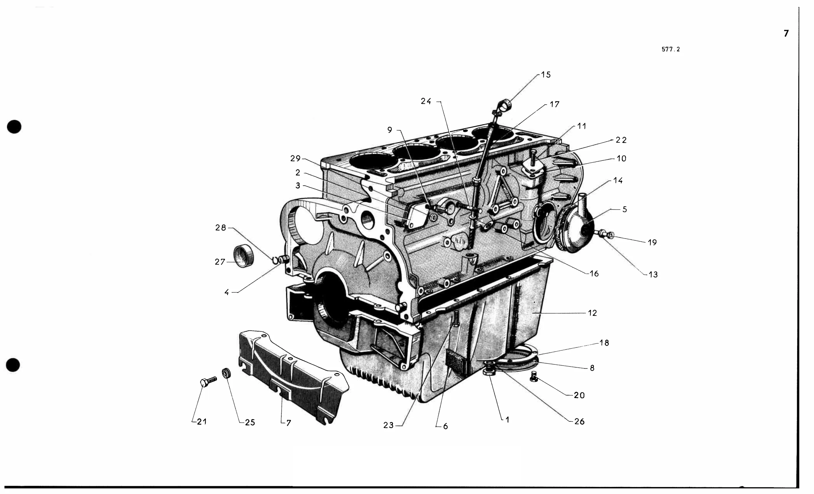 Cylinder block - flywheel end, page 62 of 688 — 577 Parts Catalogue — Volume I