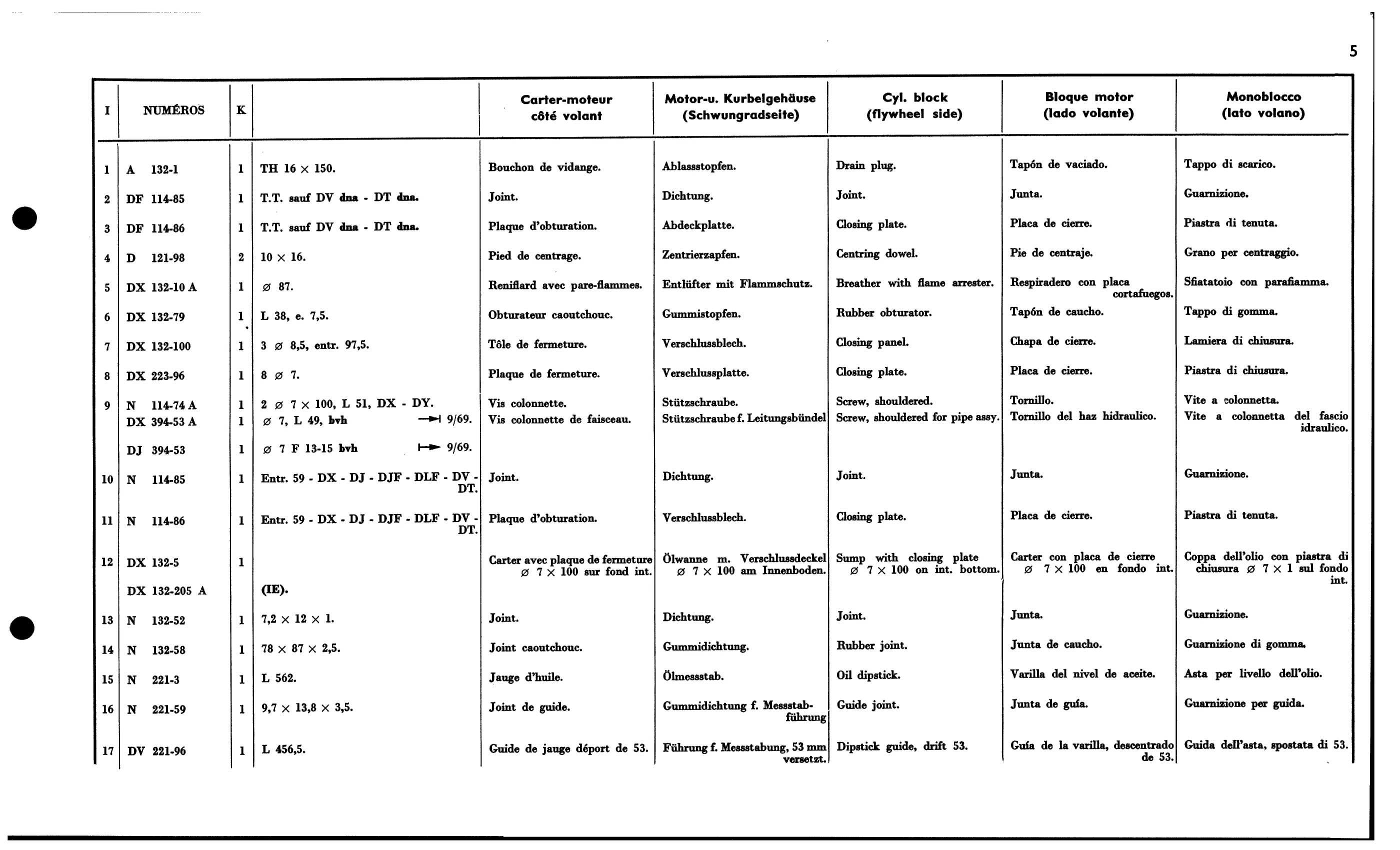 Cylinder block - flywheel end, page 63 of 688 — 577 Parts Catalogue — Volume I
