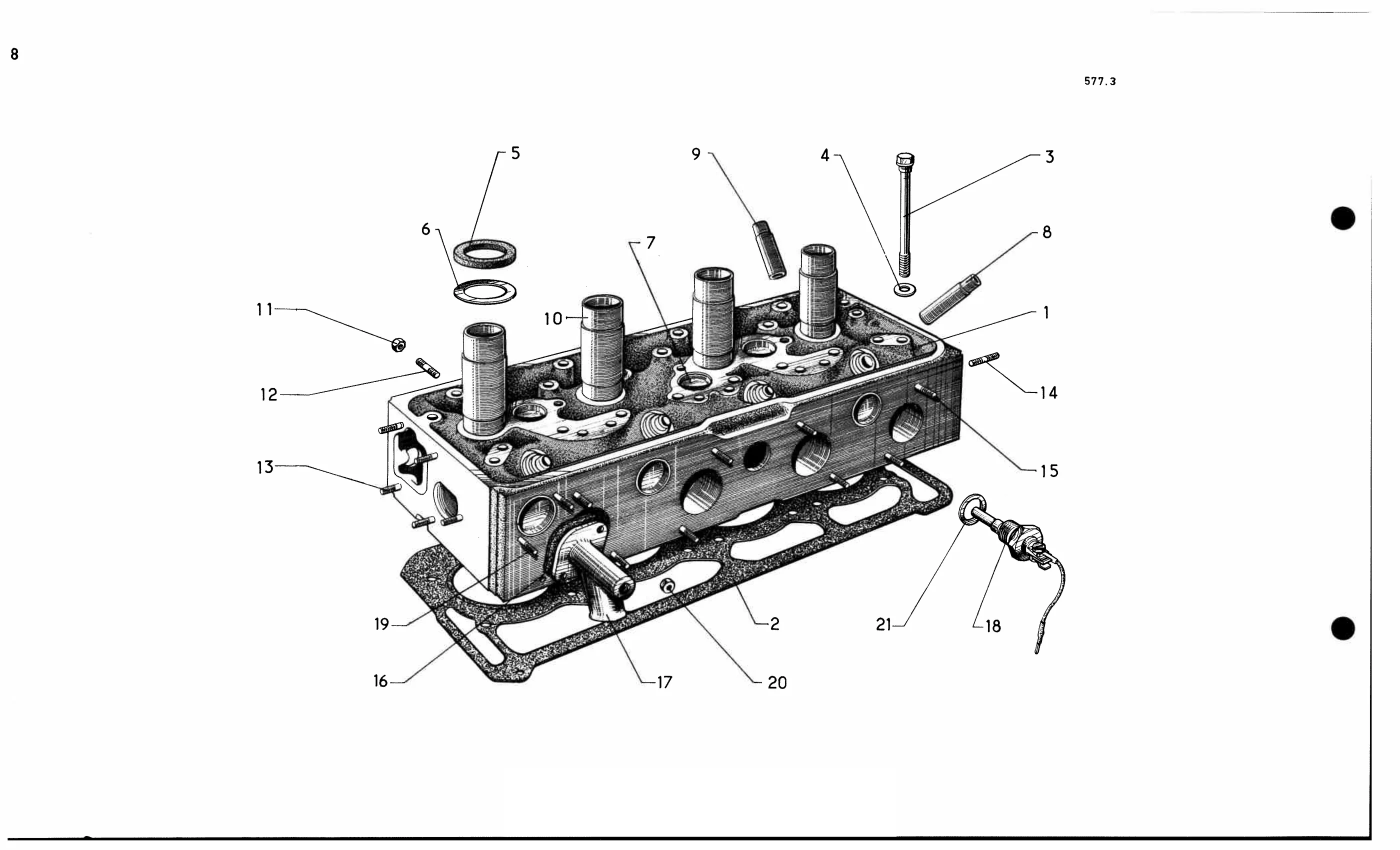 Cylinder head, page 65 of 688 — 577 Parts Catalogue — Volume I