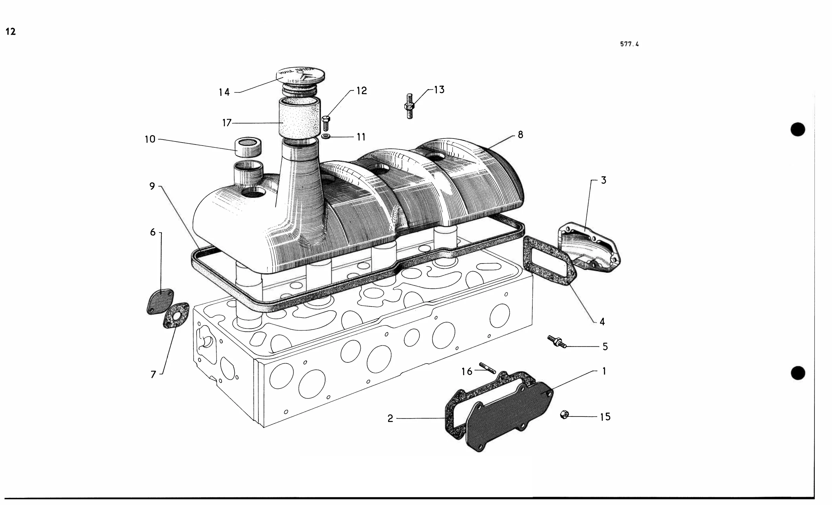 Cylinder head cover, page 68 of 688 — 577 Parts Catalogue — Volume I