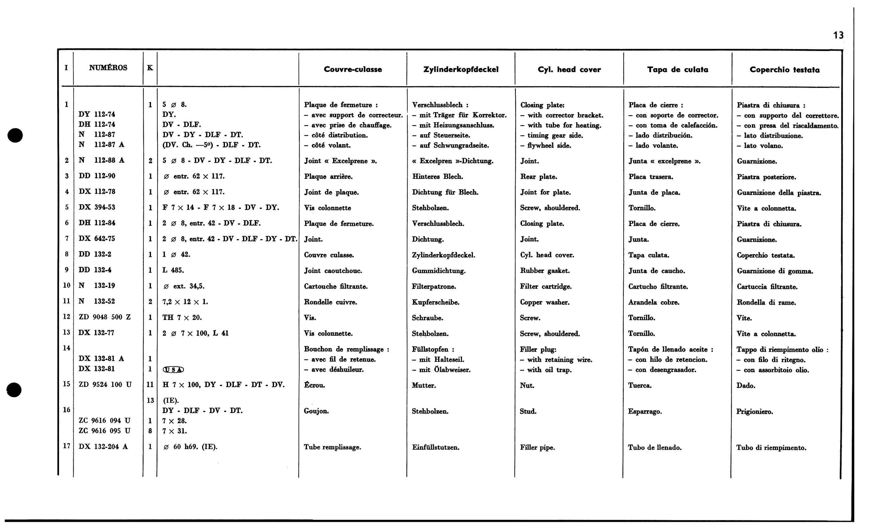 Cylinder head cover, page 69 of 688 — 577 Parts Catalogue — Volume I