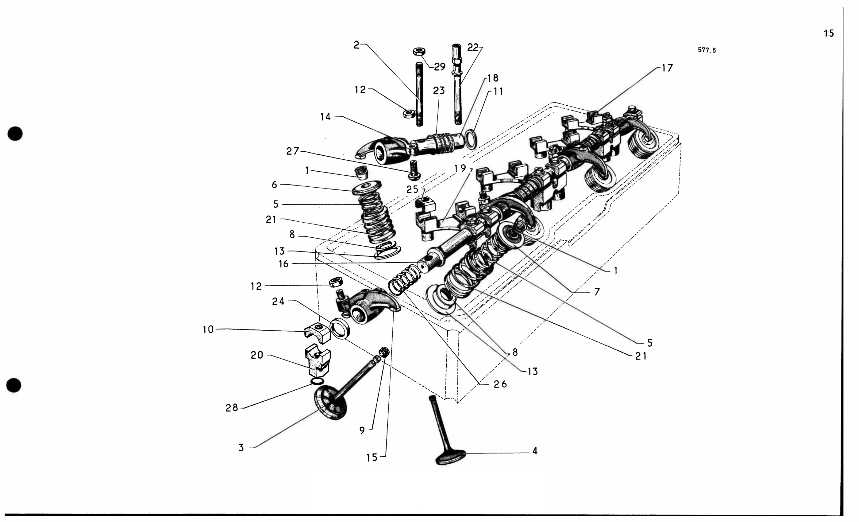 Valves, rockers, page 70 of 688 — 577 Parts Catalogue — Volume I
