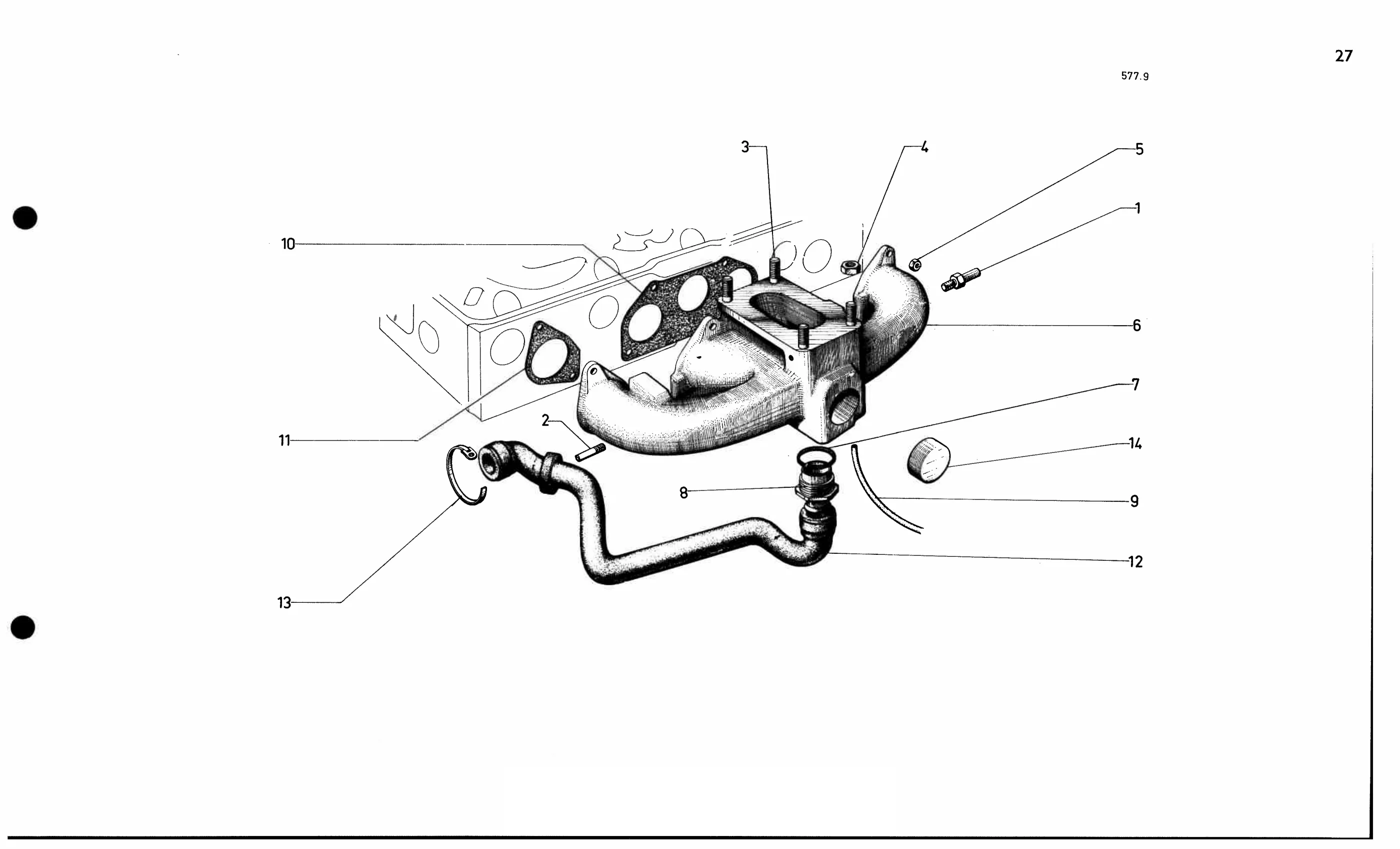Inlet manifold (carb), page 80 of 688 — 577 Parts Catalogue — Volume I