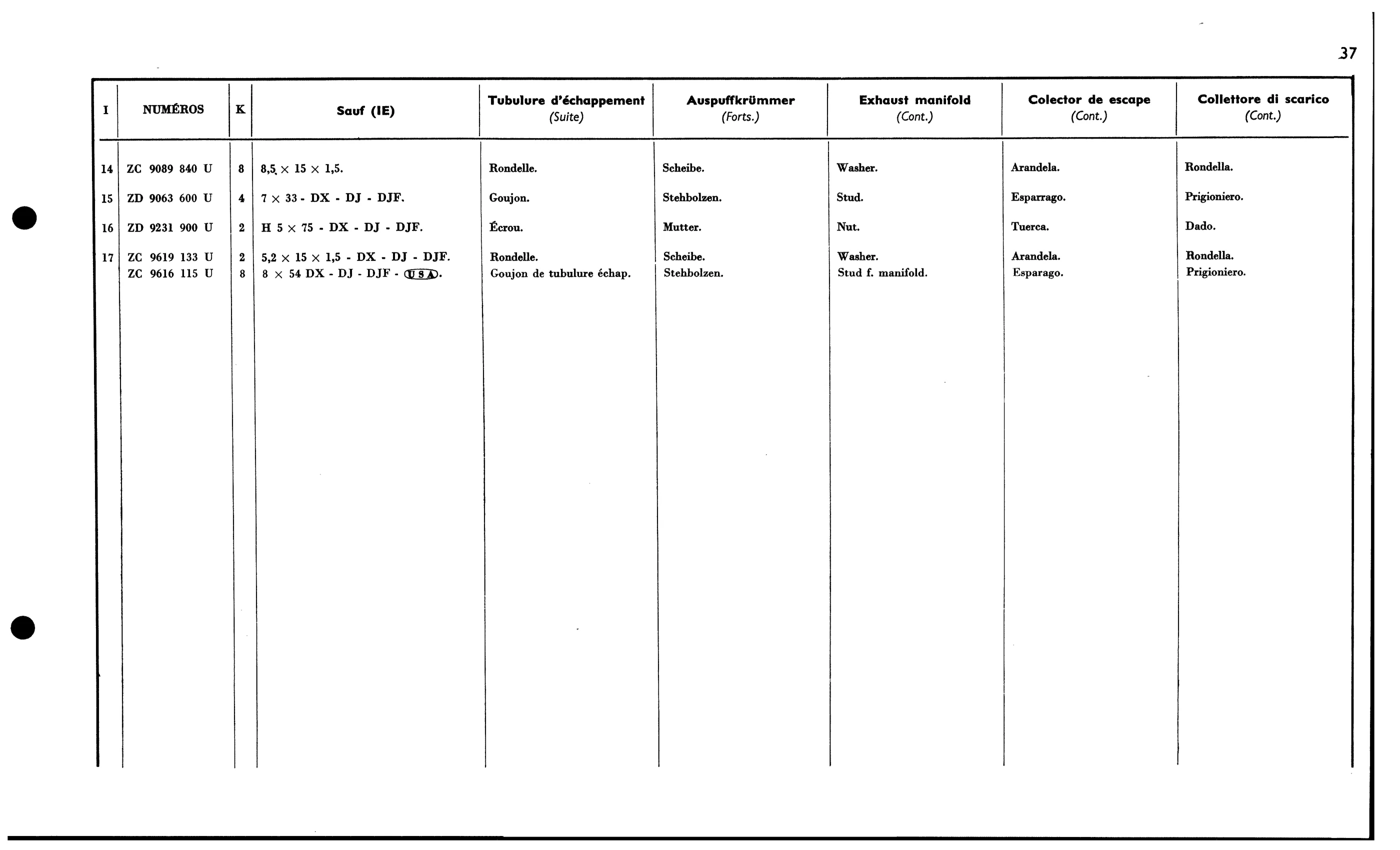 Exhaust manifolds,  carb., page 88 of 688 — 577 Parts Catalogue — Volume I