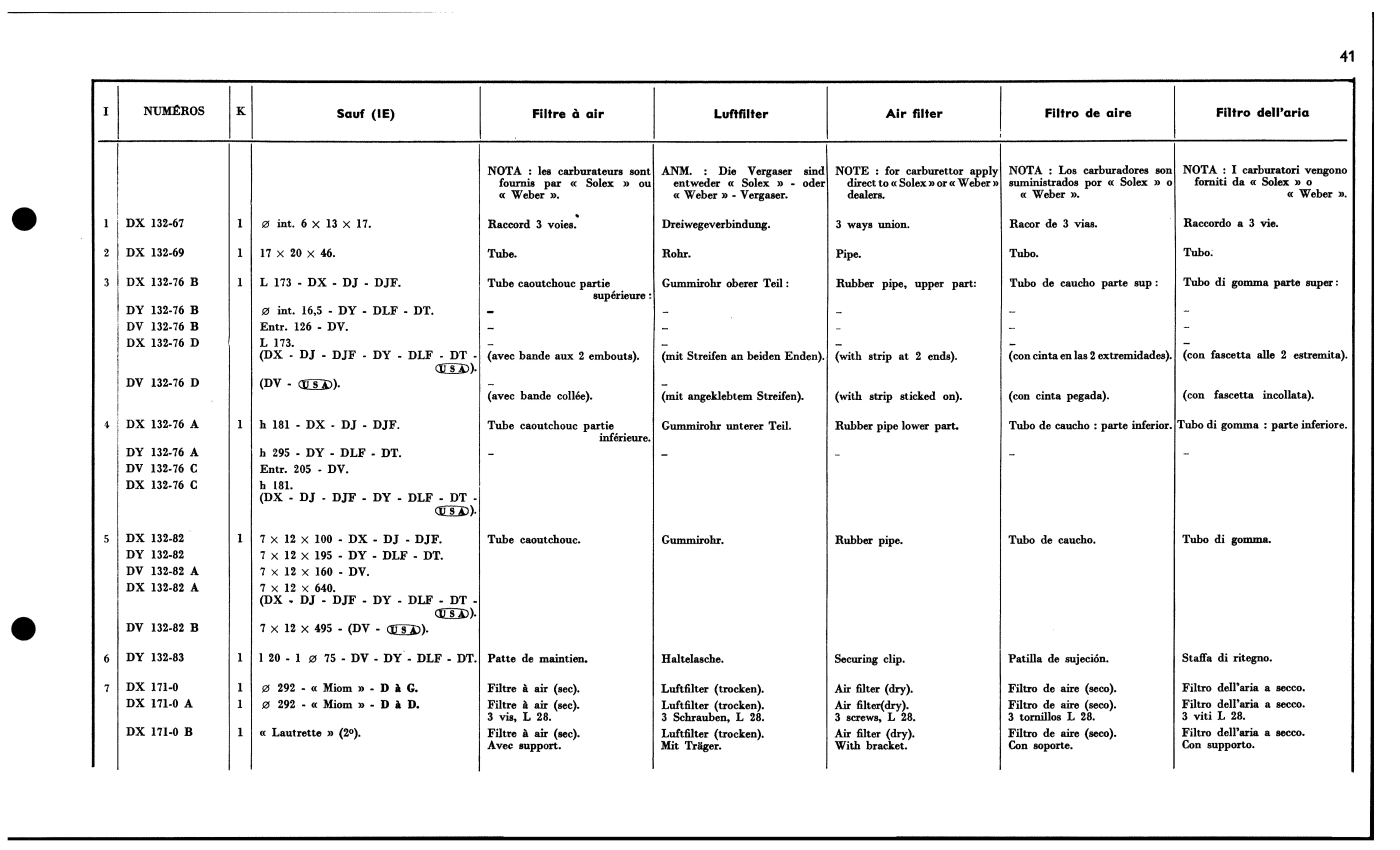 Air filter - carb, page 92 of 688 — 577 Parts Catalogue — Volume I