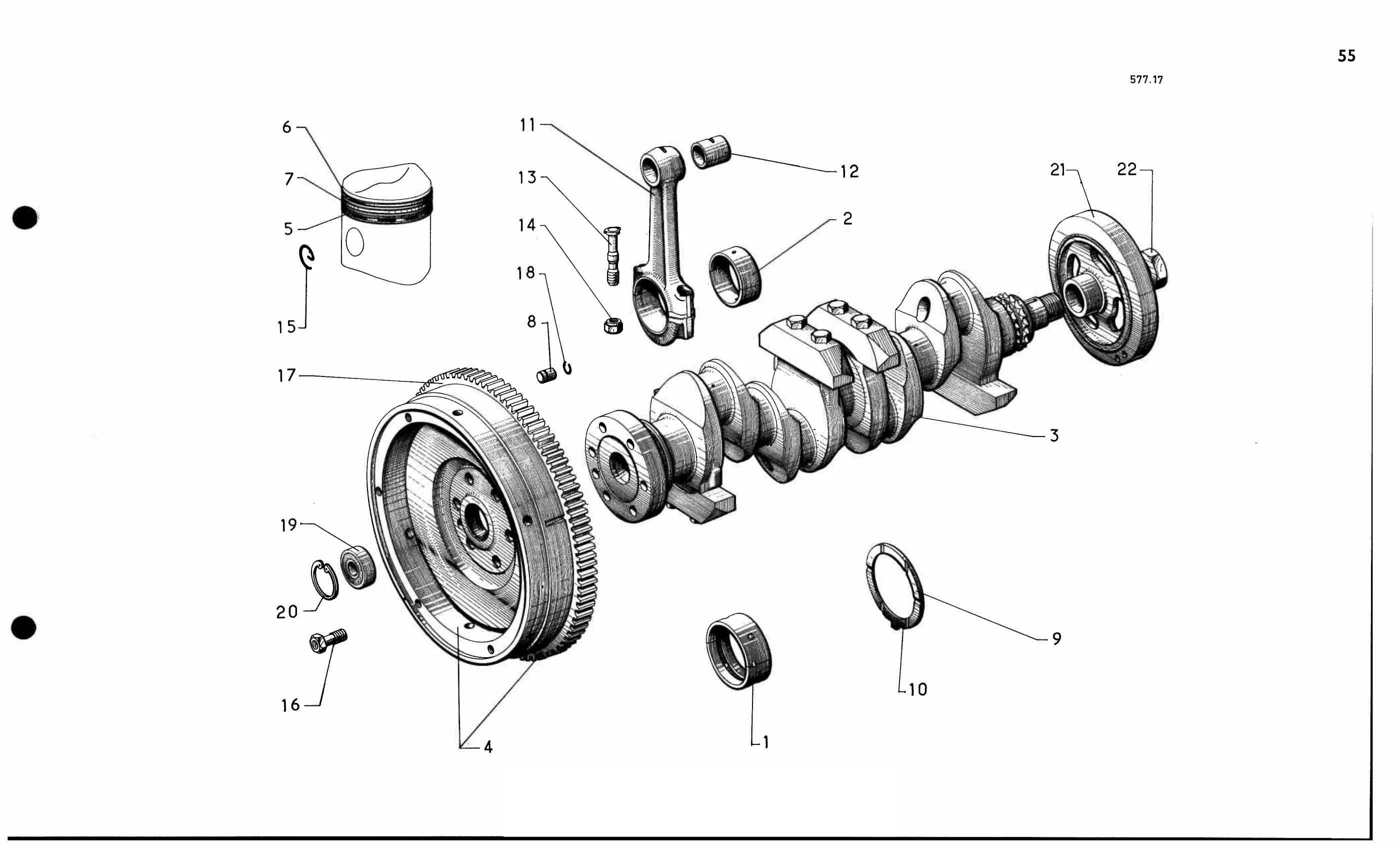 Crankshaft, page 101 of 688 — 577 Parts Catalogue — Volume I