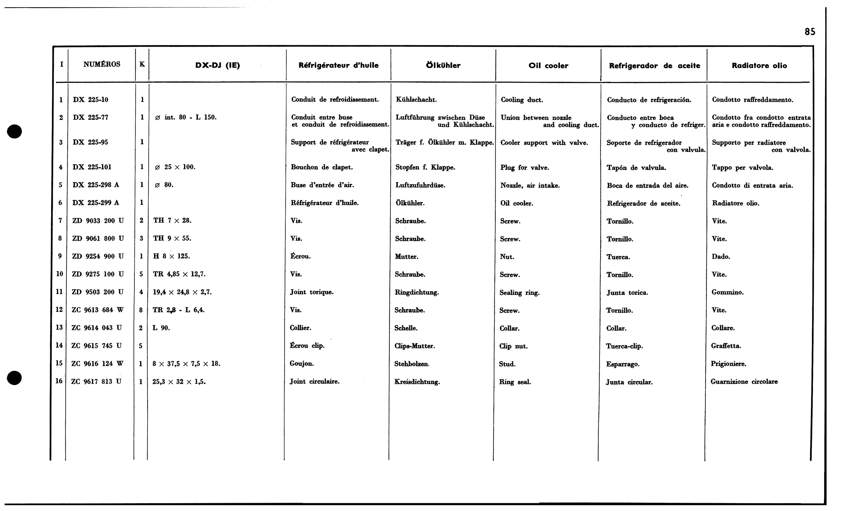 Oil cooler, page 125 of 688 — 577 Parts Catalogue — Volume I