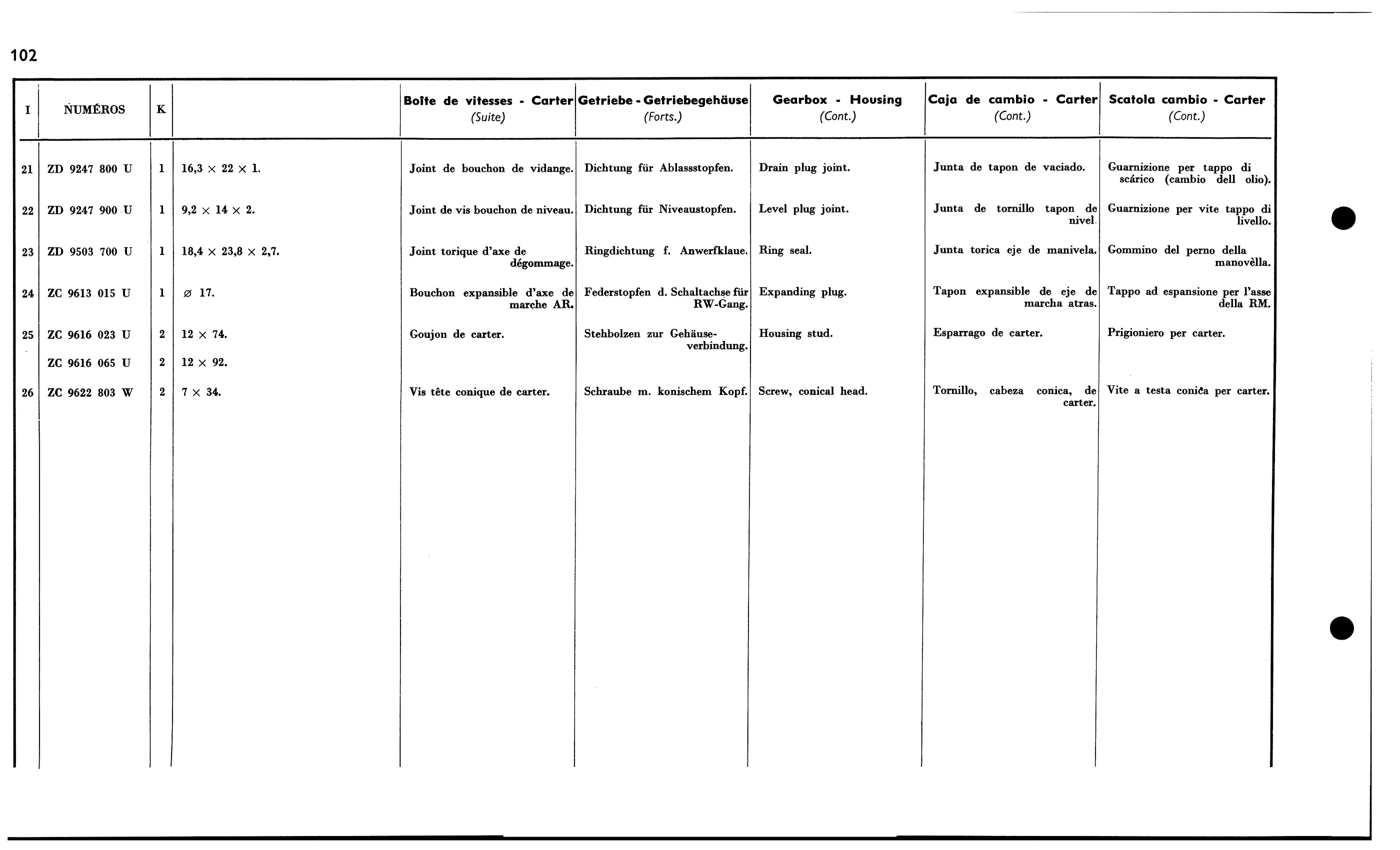 Gearbox / Housing, page 139 of 688 — 577 Parts Catalogue — Volume I