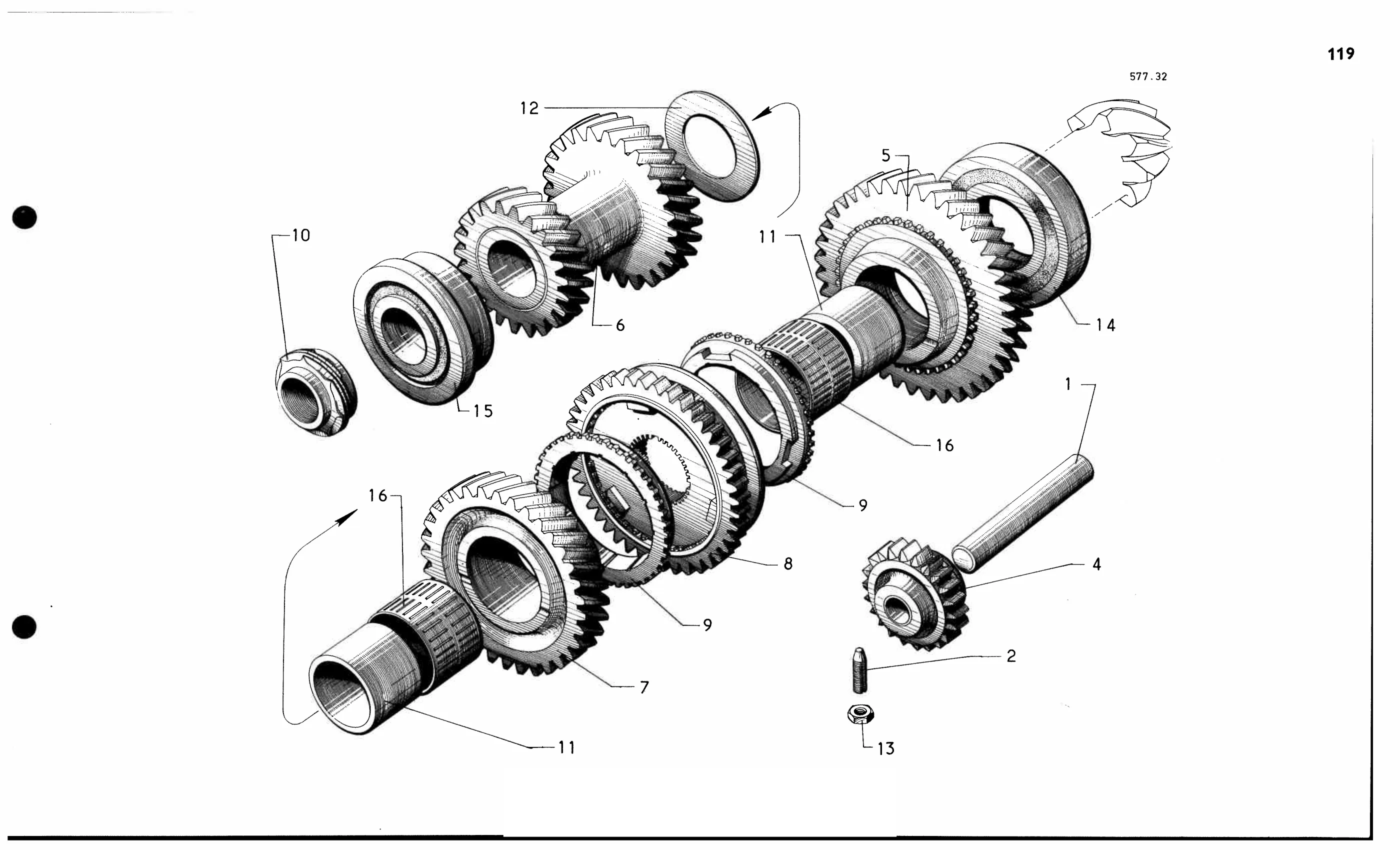 3rd, 4th gear pinions, page 149 of 688 — 577 Parts Catalogue — Volume I