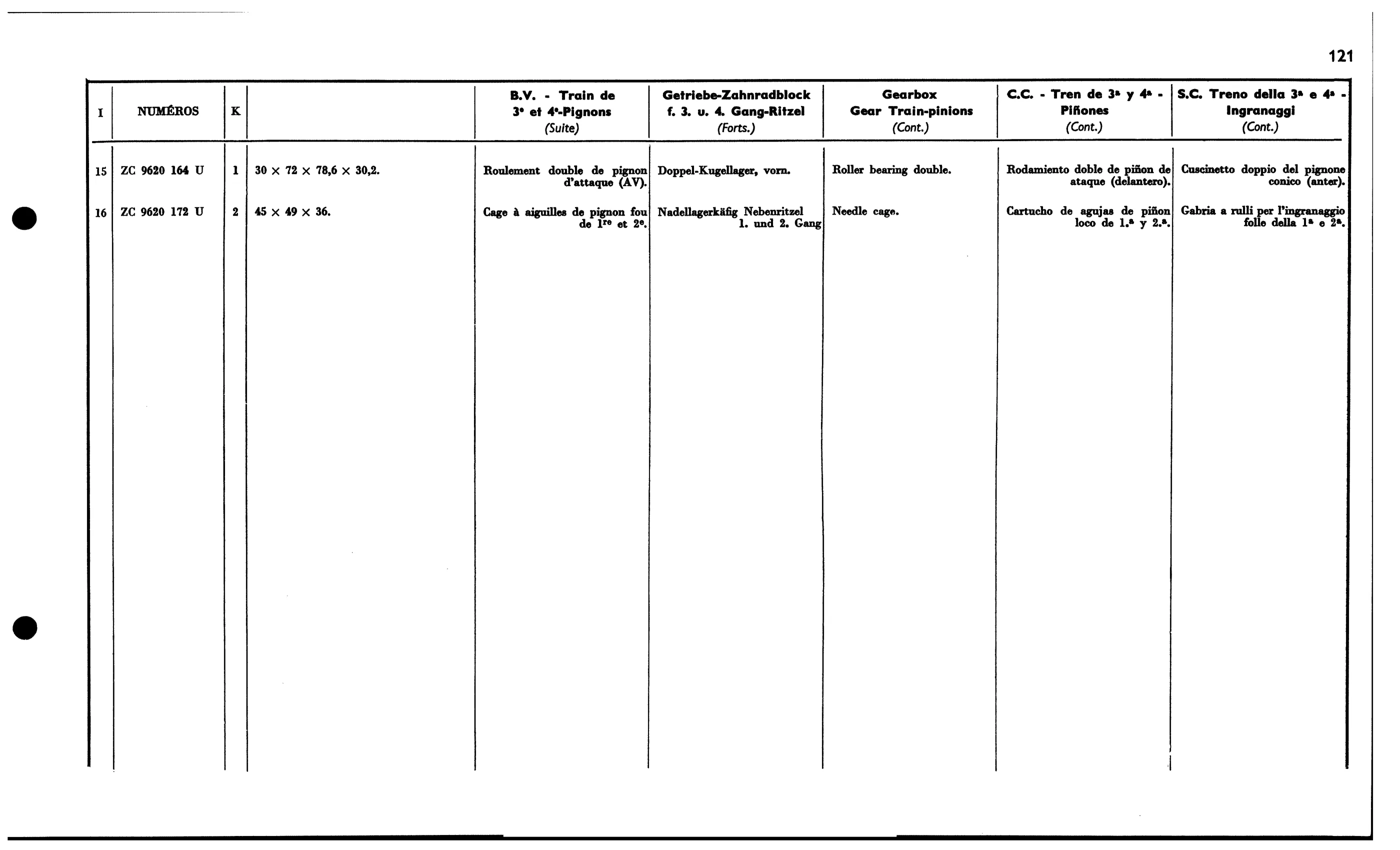 3rd, 4th gear pinions, page 152 of 688 — 577 Parts Catalogue — Volume I