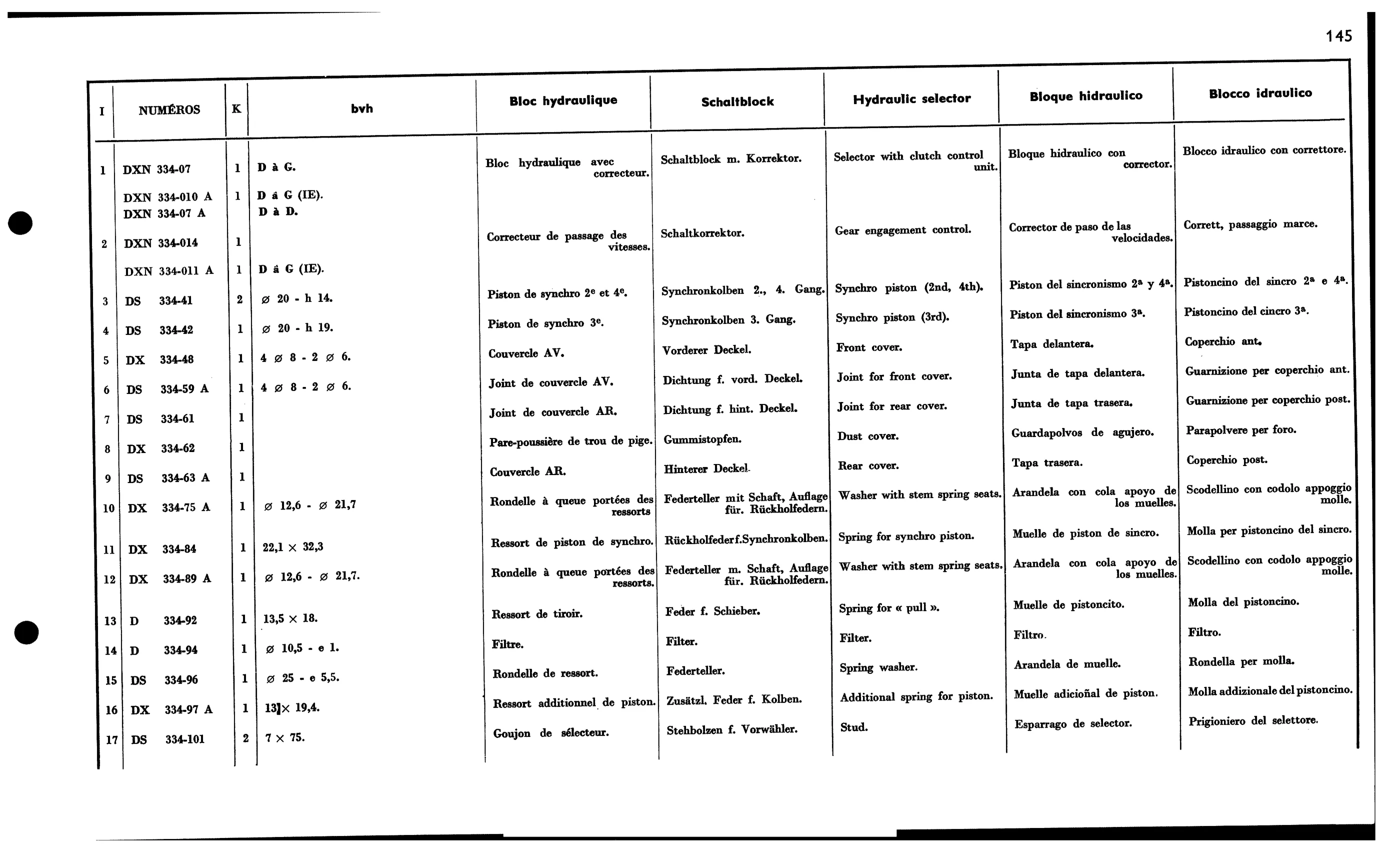 Hydraulic selector, page 169 of 688 — 577 Parts Catalogue — Volume I