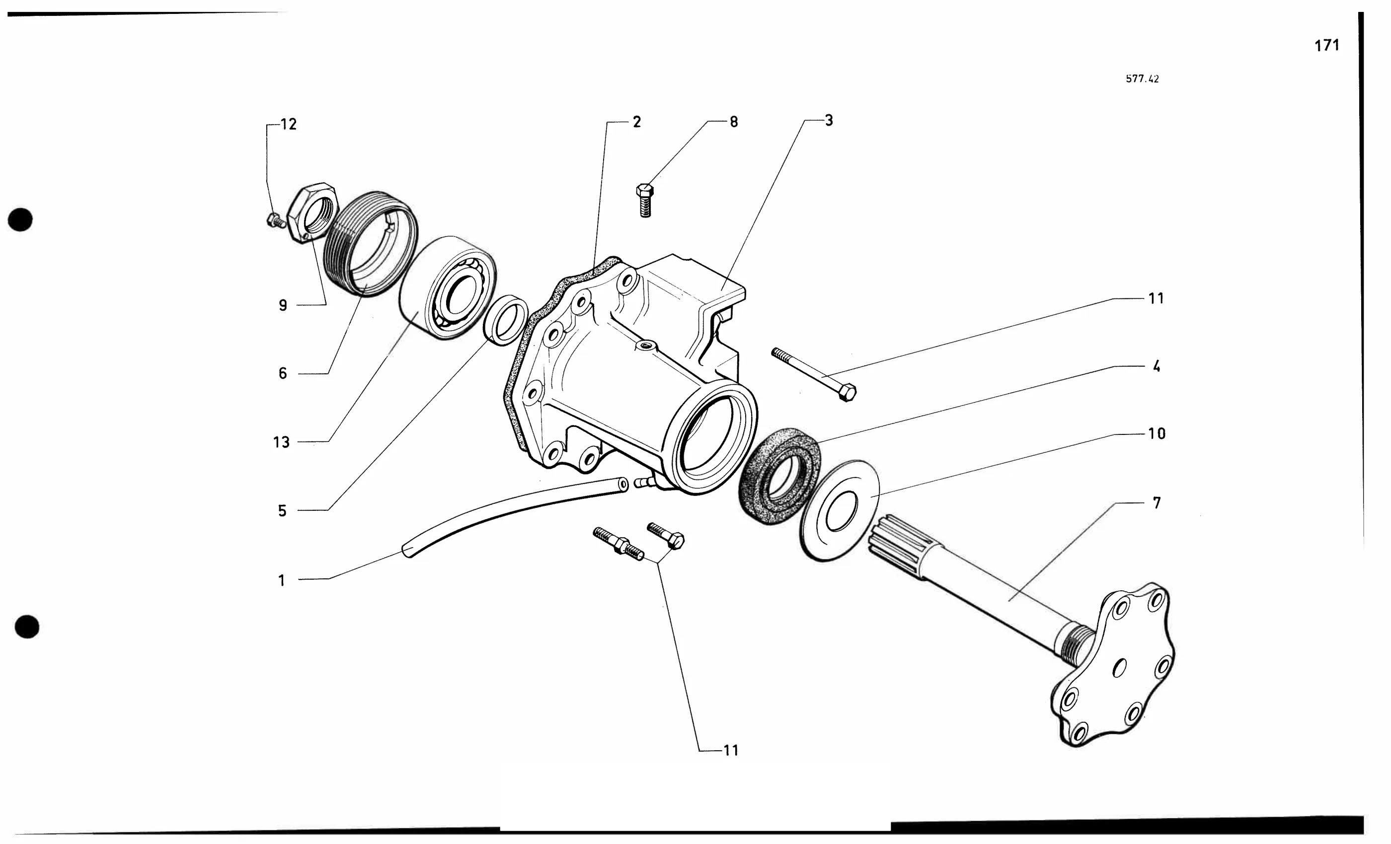Diff shaft, bearing, page 186 of 688 — 577 Parts Catalogue — Volume I