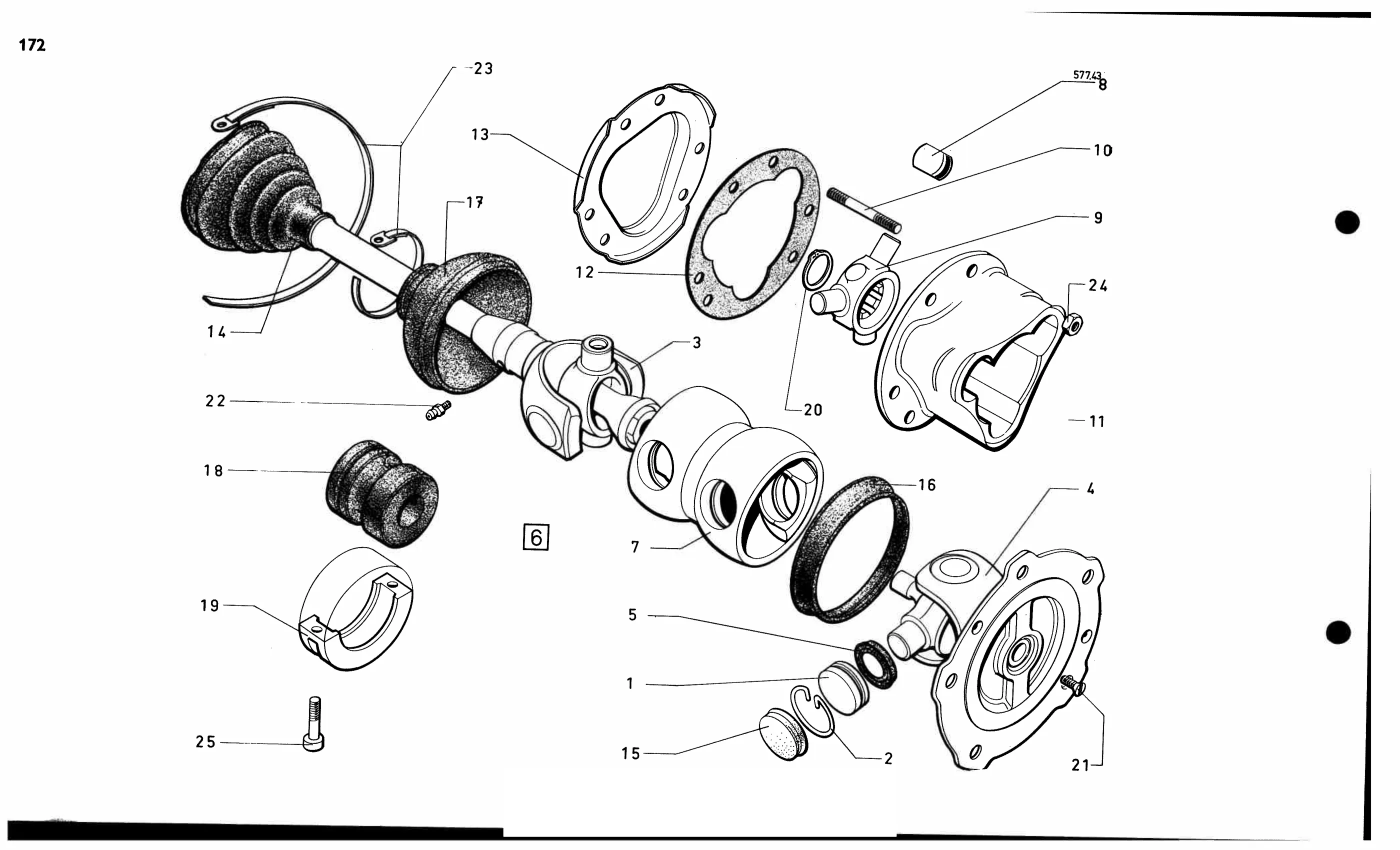 Drive shaft, page 188 of 688 — 577 Parts Catalogue — Volume I