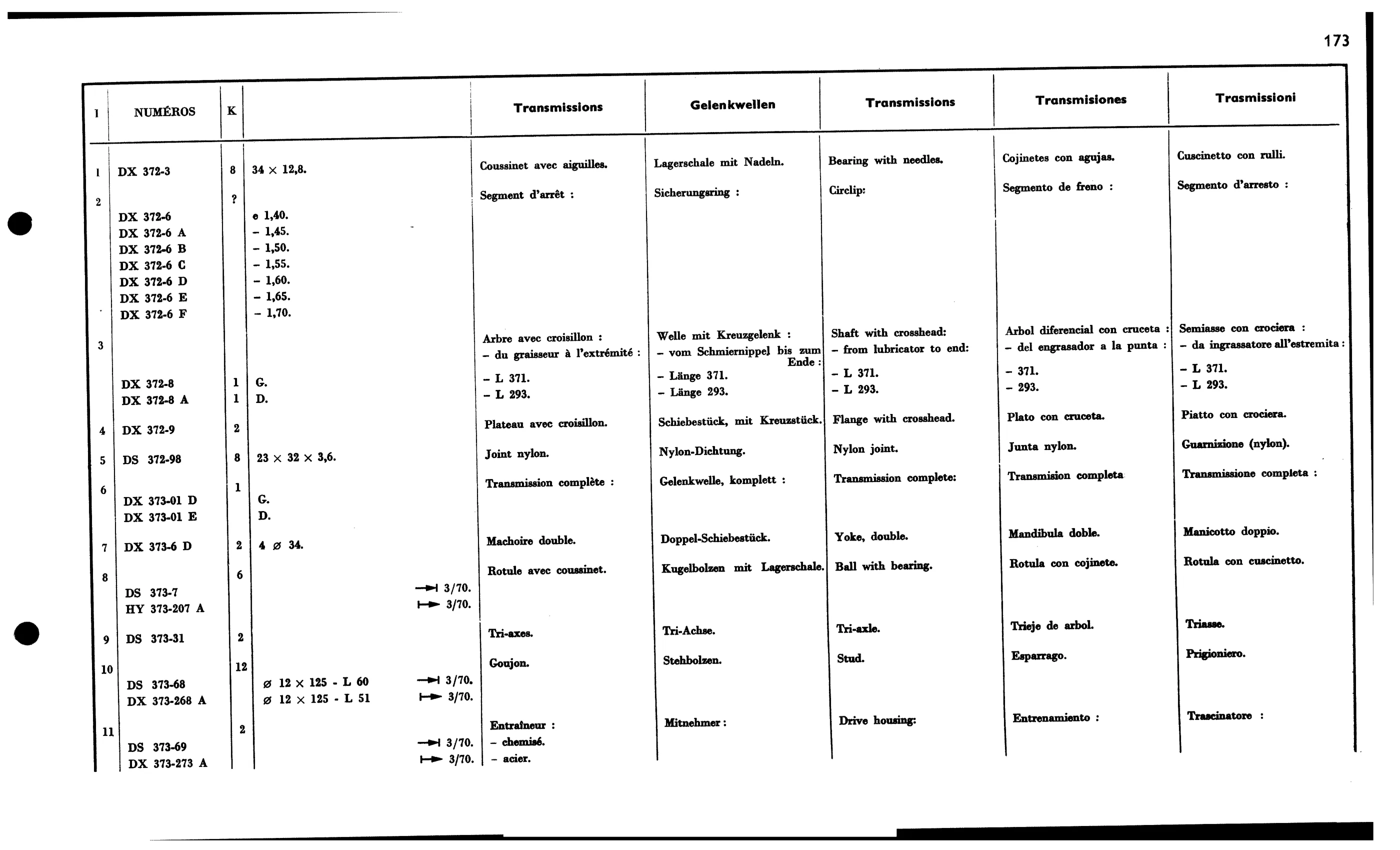 Drive shaft, page 189 of 688 — 577 Parts Catalogue — Volume I