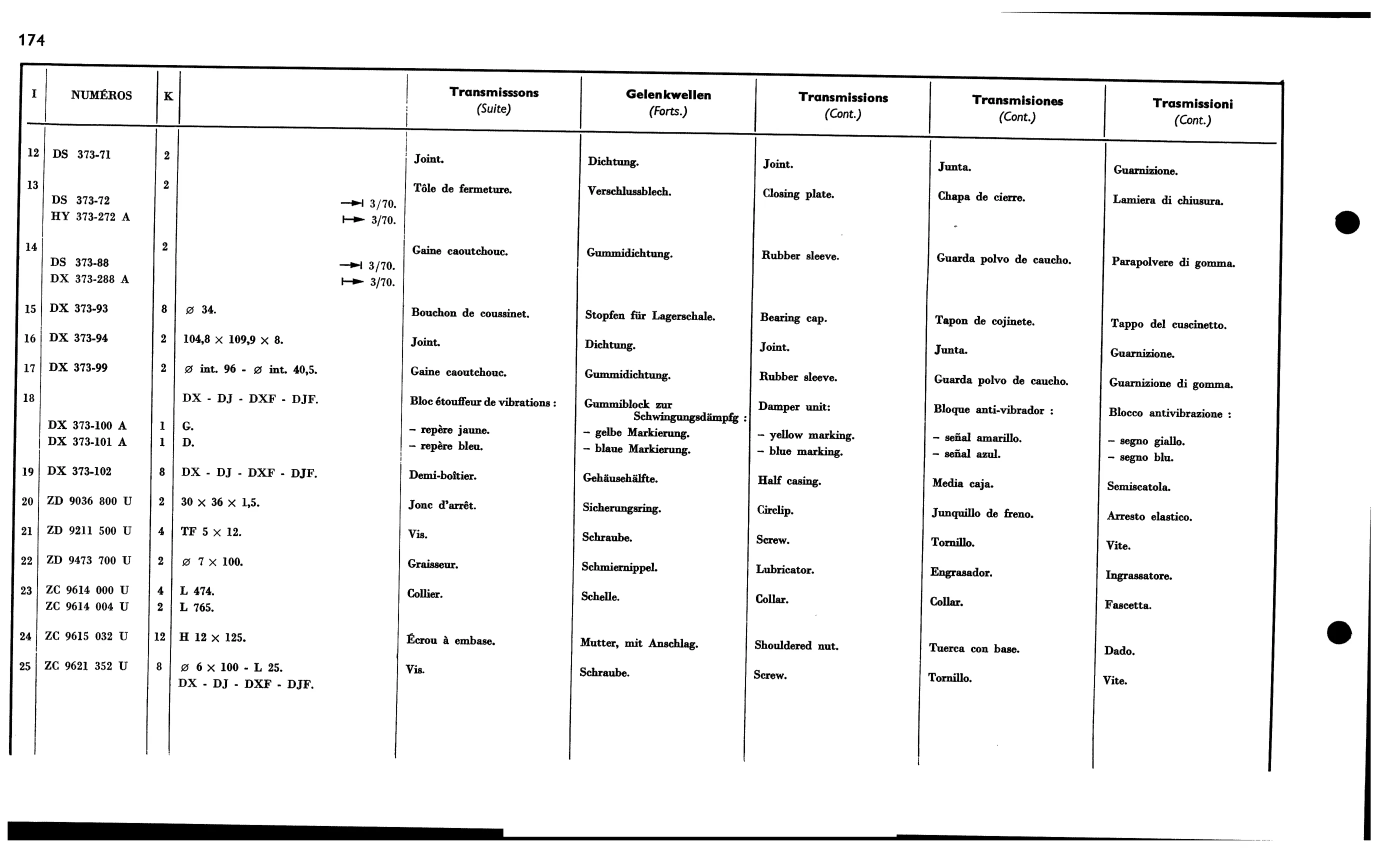 Drive shaft, page 190 of 688 — 577 Parts Catalogue — Volume I