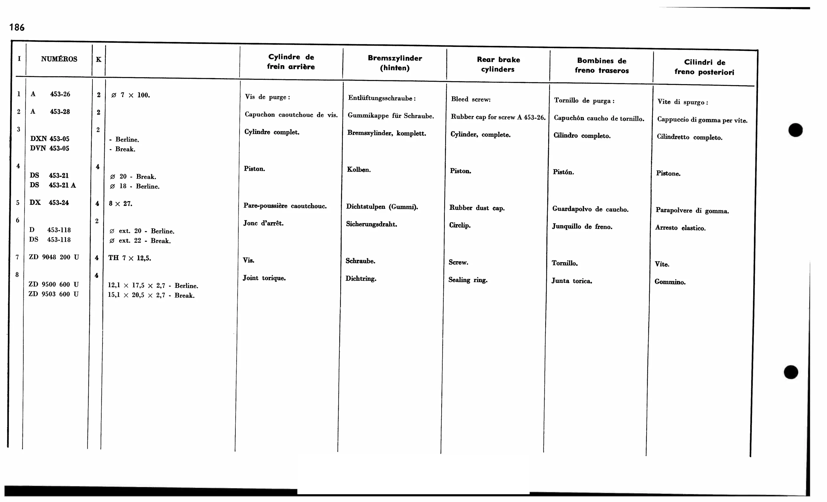 R. brake cylinder, page 200 of 688 — 577 Parts Catalogue — Volume I