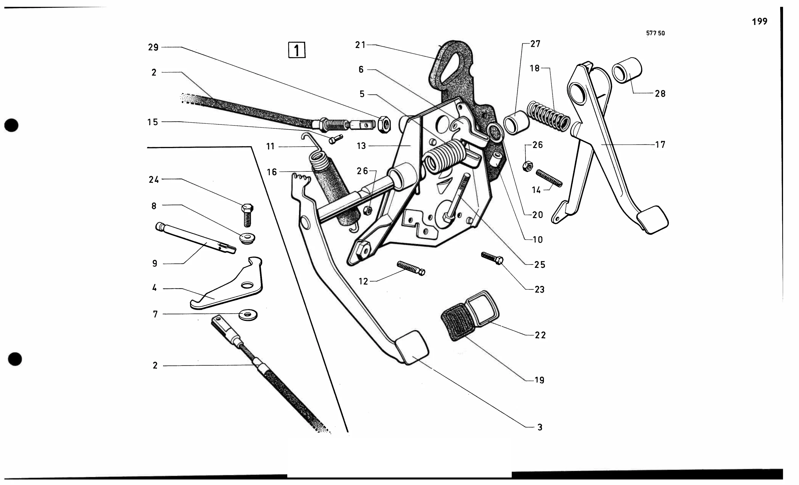 Pedal gear bvm LHD, page 207 of 688 — 577 Parts Catalogue — Volume I