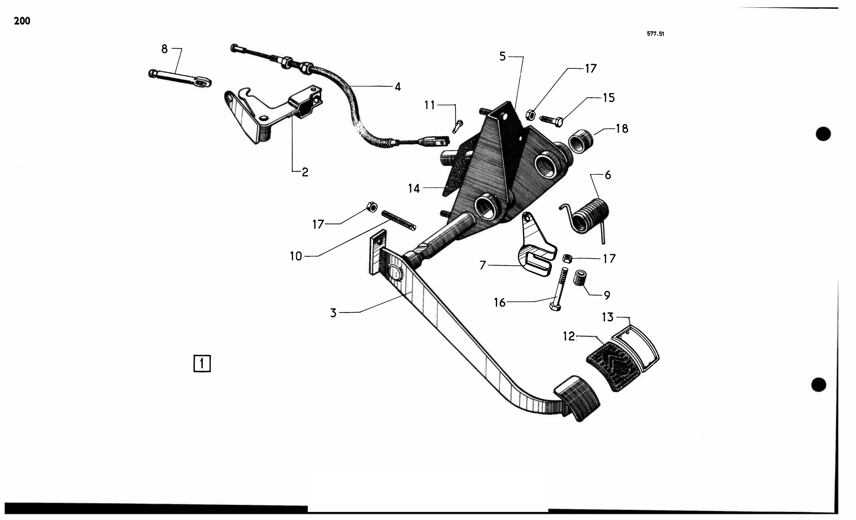 Pedal gear bvm RHD, page 210 of 688 — 577 Parts Catalogue — Volume I