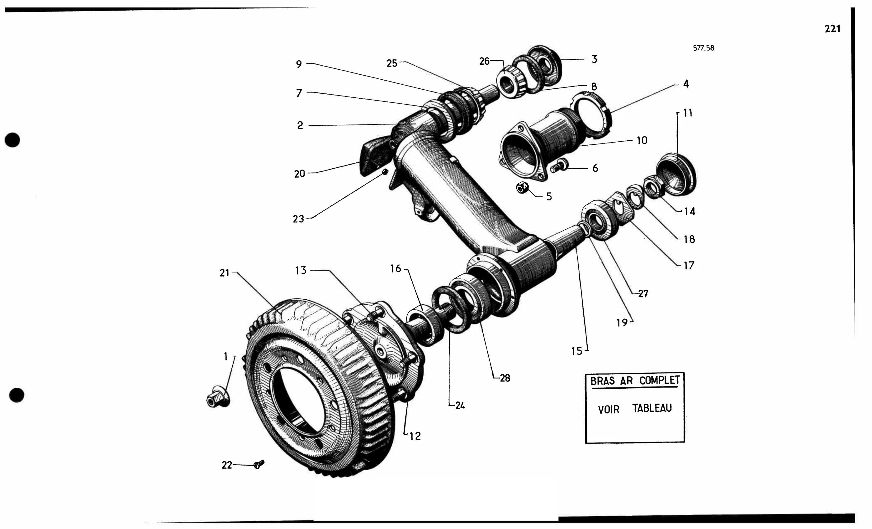 Rear arm, hubs, page 226 of 688 — 577 Parts Catalogue — Volume I