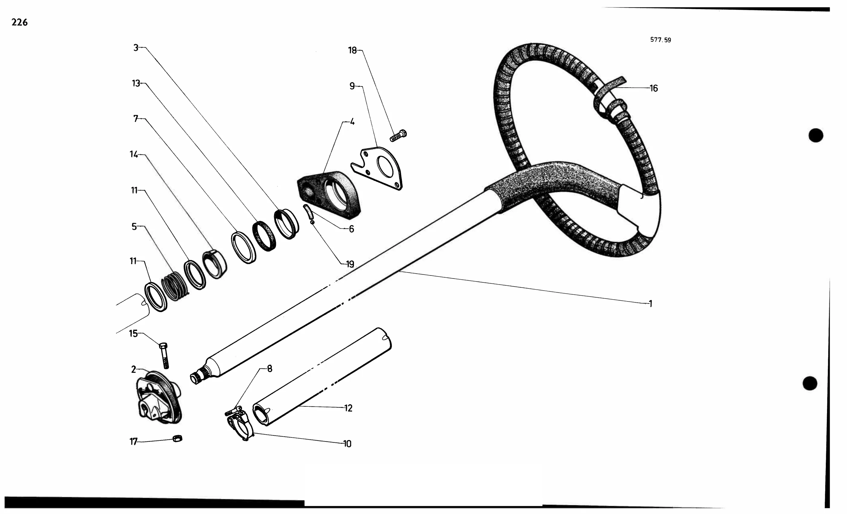 Steer'g wheel dna - not USA, S., page 231 of 688 — 577 Parts Catalogue — Volume I
